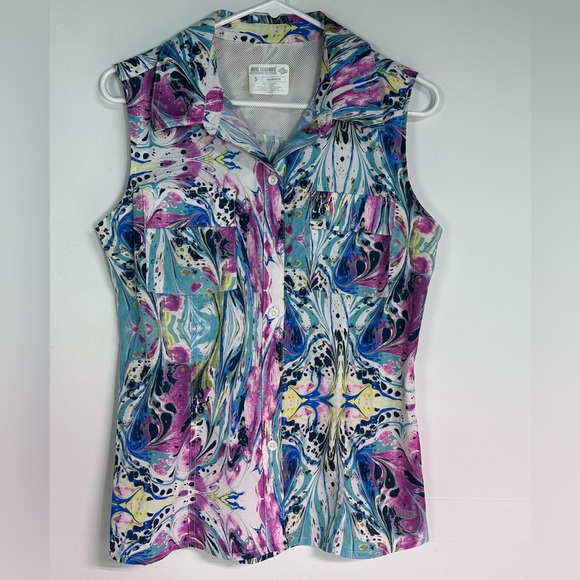 Reel‎ Legends Multicolor Abstract Blouse Small - Picture 5 of 7